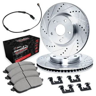 R1 Concepts WGVS1-63002 Brake Rotors - D/S - Silver W/ Perf Off-Road/Tow Pads